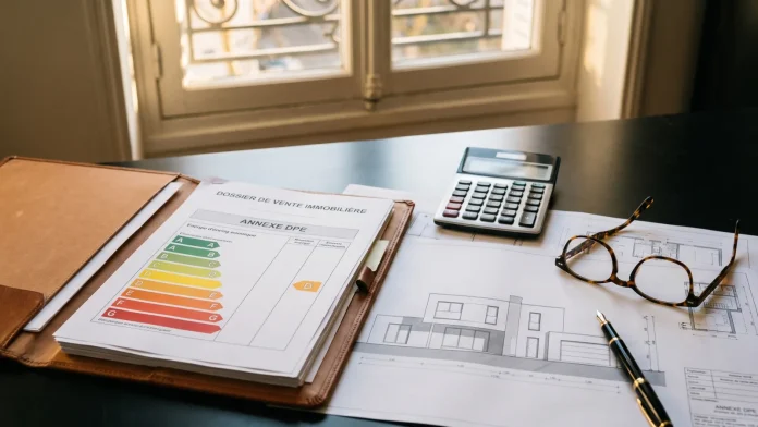 Diagnostic immobilier vente : dossier DPE sur un bureau de notaire Diagnostic immobilier vente : dossier DPE sur un bureau de notaire