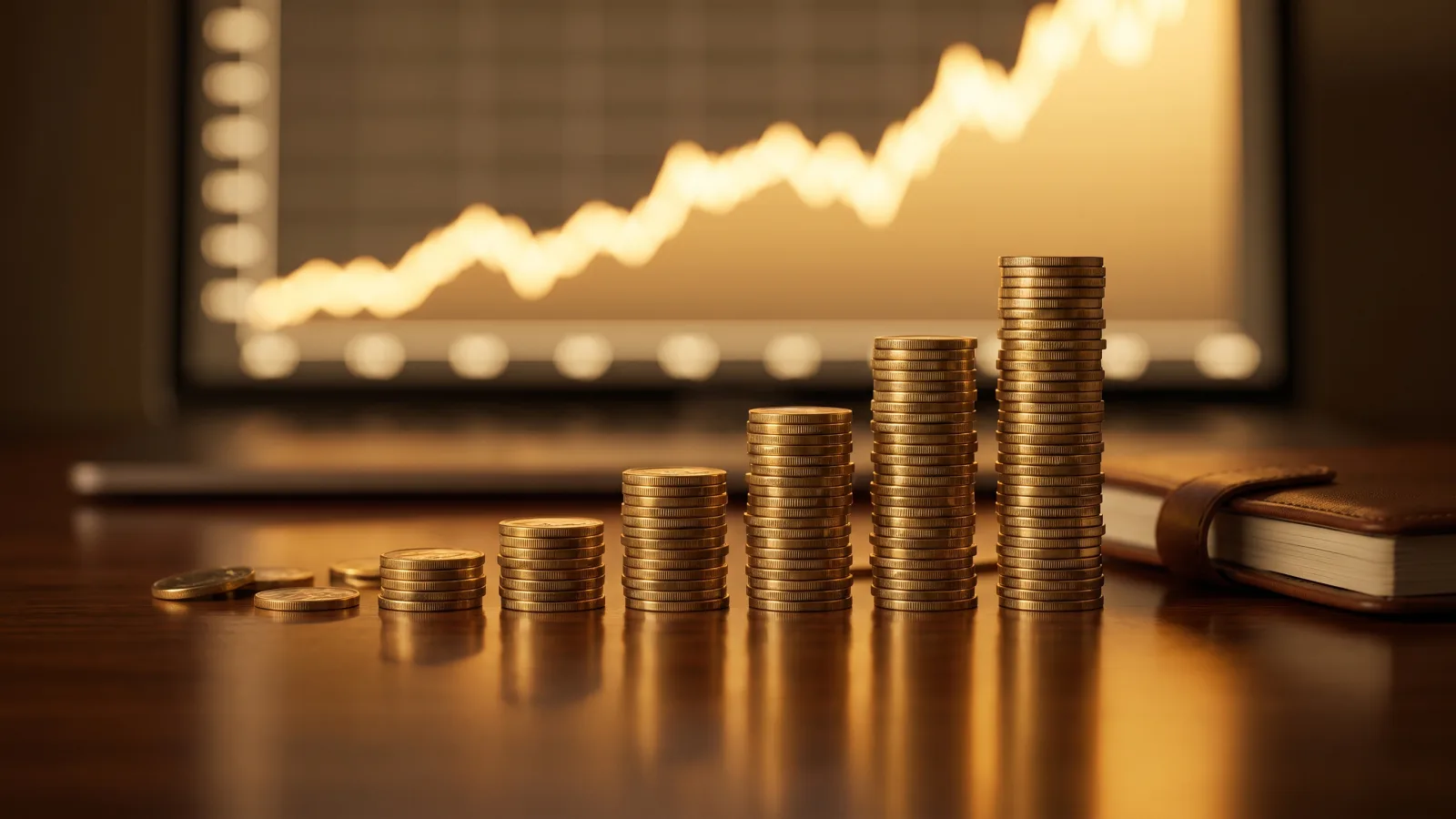 Pieces euros empilees symbolisant l epargne long terme du PEA